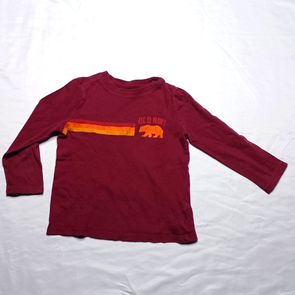 Old Navy Other - Old Navy Burgundy Red Boy's Graphic LongSleeve Toddler Top Size 3T